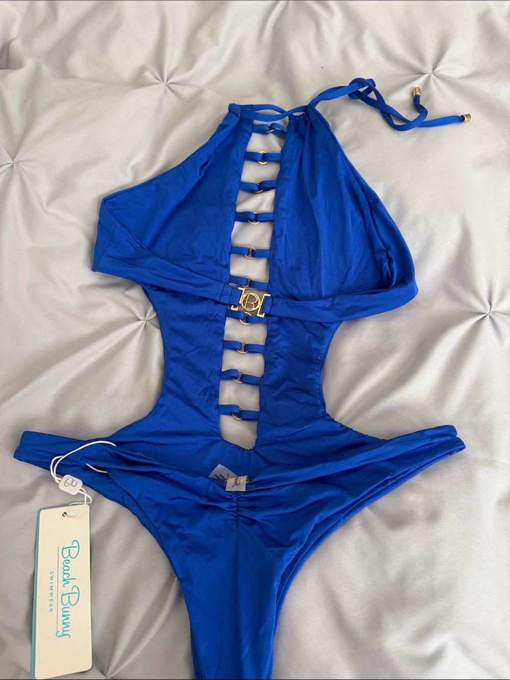 Beach Bunny Cobalt Blue Ladder Cutout One-Piece Swimsuit - Picture 8 of 10